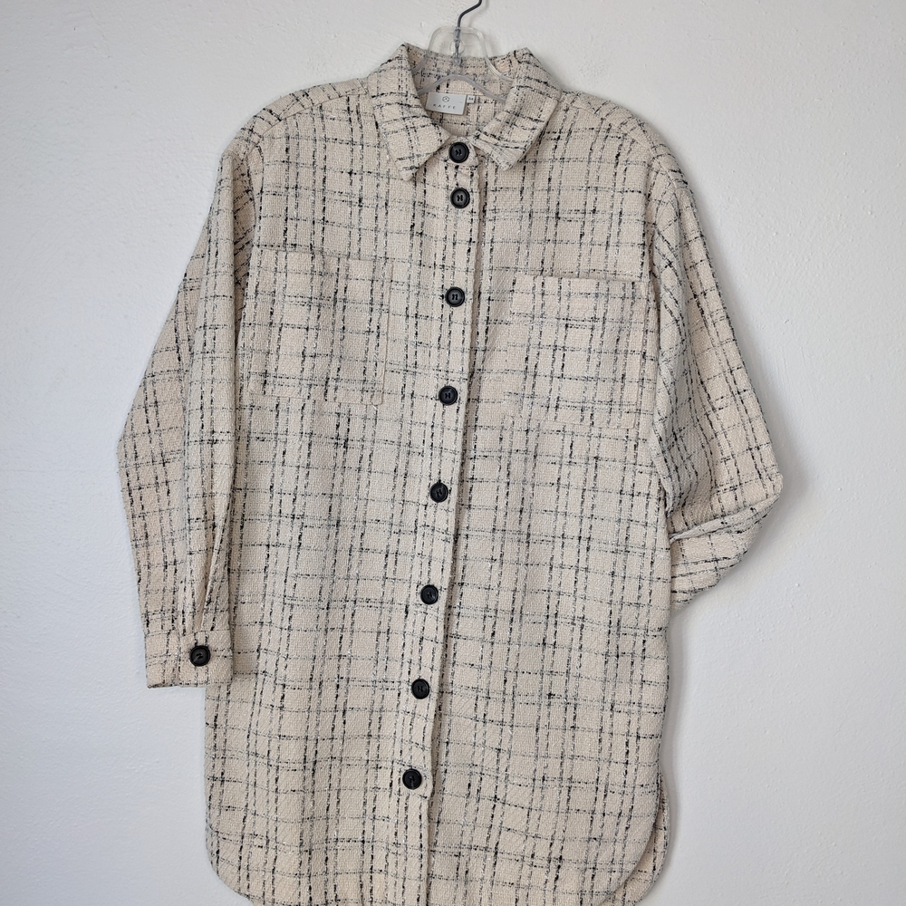 Kaffe Woven Plaid Button-Up Women's Jacket Shacket